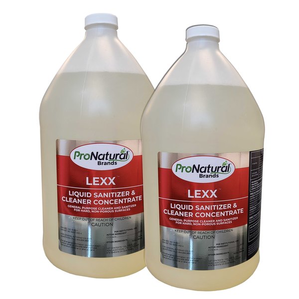 Pronatural Brands LEXX Liquid Sanitizer and Cleaner Concentrate Gallon, Unscented, 2PK HRLEXX2G-CS2